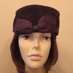 NEWMANN CADLER VINTAGE HANDMADE CHOCOLATE BROWN HAT 100% WOOL‎